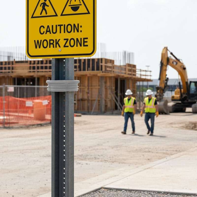 Light Gray 76mm Premium Round Sign Post Cap for Enhanced Protection