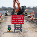 Gray 3/4-Way Control Wait Here Until Green Light Shows Quick-Fit Sign Face