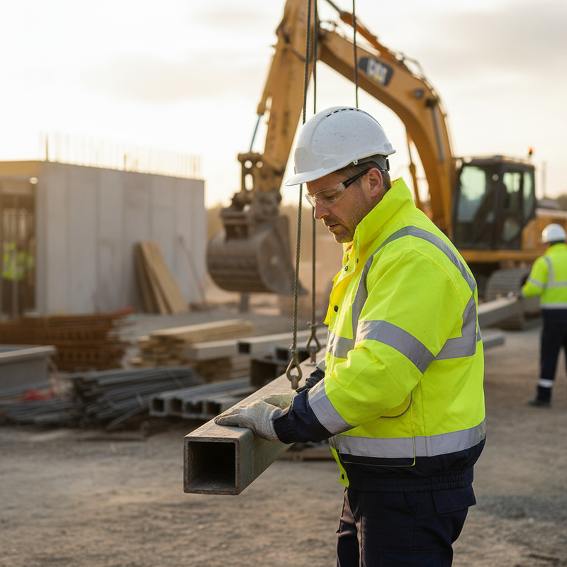 Dim Gray Heavy Duty Two-tone Hi-visibility Constructor Bomber Jacket - Yellow/Navy