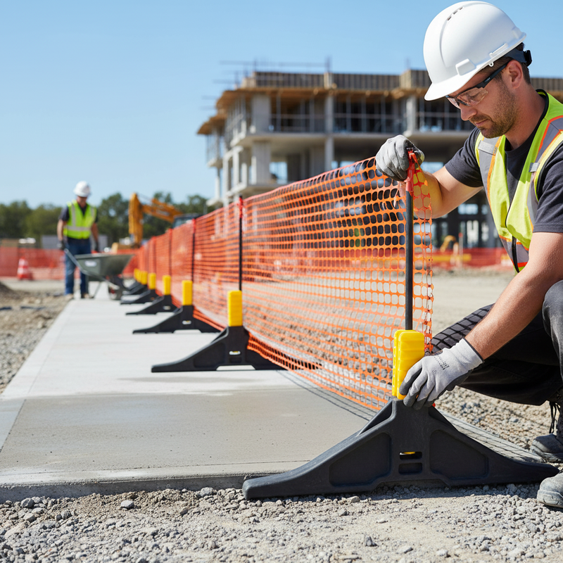 Gray Premium Replacement Foot for Barriers - Stackable and Recyclable