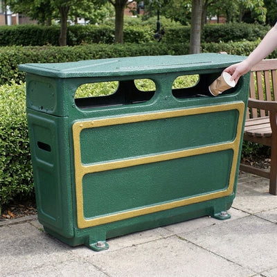 Fire Retardant GRC Closed Top Litter Bin – 168 Litre