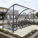 10-Bike Modular Shelter Steel Frame Polycarbonate Roof