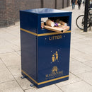 112 Litre Galvanised Steel Litter Bin with Pizza Box Apertures