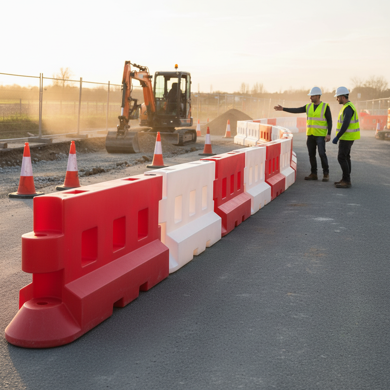 Dim Gray Heavy Duty 2m Water-Filled Barrier for Construction Safety