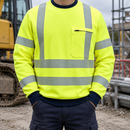 Fire Retardant Arc Flash Sweatshirt Hi-Vis Class 3 Yellow/Navy
