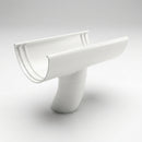 Half Round Aluminium Gutter Outlet 63mm Dia. 125mm — RAL 9016