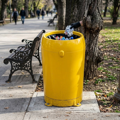 Open Top Litter Bin 95L, 470mm Compact Footprint
