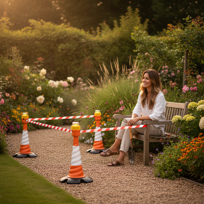 Premium 27m Retractable Cone Barrier Kit with Reflective Lights