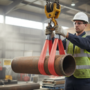 Dark Gray 150mm Heavy Duty Duplex Flat Sling with 5000kg SWL - Red