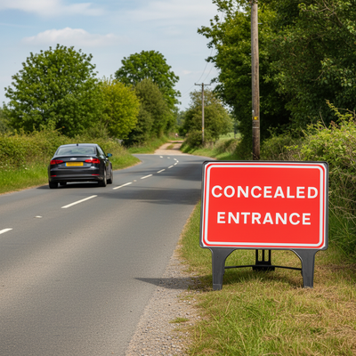 Heavy Duty Concealed Entrance Road Sign 1050x750mm