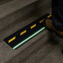 Anti-Slip Safety Tile, Hazard and Glow Stripes - Black/Yellow