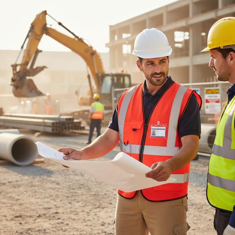 Rosy Brown Premium Hi-Vis Executive Waistcoat with ID Pocket - Red