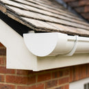 130mm Deepflow Aluminium Gutter Stop End — RAL 9016 (in use)