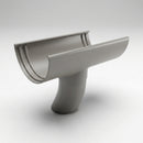 Half Round Aluminium Gutter Outlet 63mm Dia. 125mm — RAL 7036