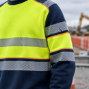 Navy/Hi-Vis Yellow Arc Safety Crew Sweatshirt, Class 1 (view 2)