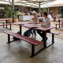 4-Person Picnic Table with Steel Frame and HPL Seating