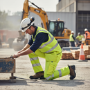 Dark Gray Premium Hi-Vis Recyclable Trousers - Saturn Yellow