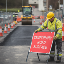 Dim Gray Heavy Duty Temporary Road Surface Metal Sign Face - 1050mm x 750mm