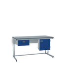Dark Gray Express Cantilever Esd Workbench Kits A - Single Drawer & Storage Cupboard - Blue Fronts