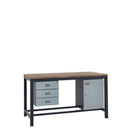 Light Slate Gray Express Heavy Duty Workbench Kits B - Storage Cupboard & Triple Drawer Unit - Light Grey Fronts