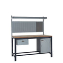 Slate Gray Express Heavy Duty Workbench Kits C - Single Drawer, Storage Cupboard, 760mm Rear Support Posts