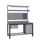 Slate Gray Express Heavy Duty Workbench Kits E - Single Drawer, Storage Cupboard, 1180mm Rear Support Posts