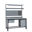 Slate Gray Express Heavy Duty Workbench Kits E - Single Drawer, Storage Cupboard, 1180mm Rear Support Posts