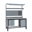 Slate Gray Express Heavy Duty Workbench Kits F - Storage Cupboard, Triple Drawer Unit, 1180mm Rear Support Posts
