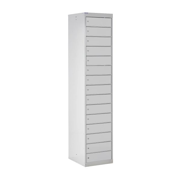 Light Gray Laptop & Tablet Storage Locker - 15 Compartments