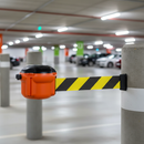 Retractable Cord Barrier System Installed