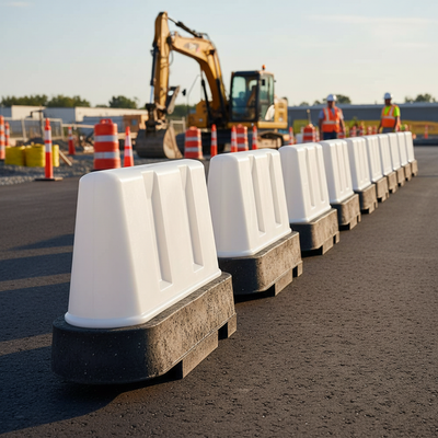 1 Metre Self-Weighted Traffic Separator | Heavy Duty Lane Divider | Orange Reflective | Professional Grade