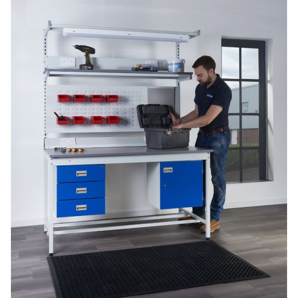 Gray Square Tube Industrial Workbench - Assembled