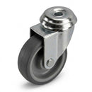 White Smoke 50mm Light Duty Swivel Castors With Grey Rubber Wheel - Bolt Hole M8 & M10