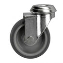 White Smoke 50mm Light Duty Swivel Castors With Grey Rubber Wheel - Bolt Hole M8 & M10