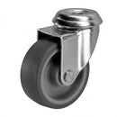 White Smoke 50mm Light Duty Swivel Castors With Grey Rubber Wheel - Bolt Hole M8 & M10