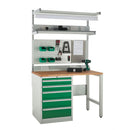 Gray 1200mm System Tek Workbenches - 1x 600mm Cabinets