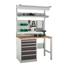 Gray 1200mm System Tek Workbenches - 1x 600mm Cabinets