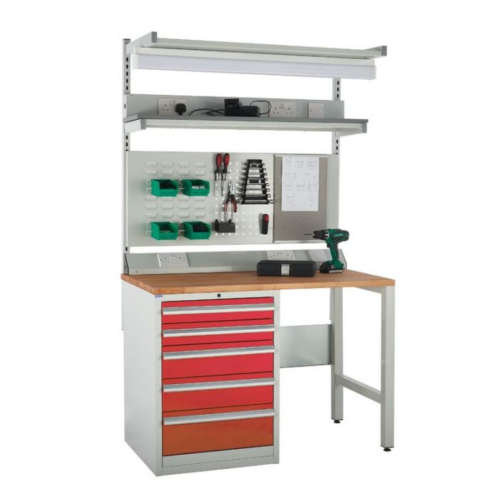 Gray System Tek Workbenches - 1x 600mm Cabinets