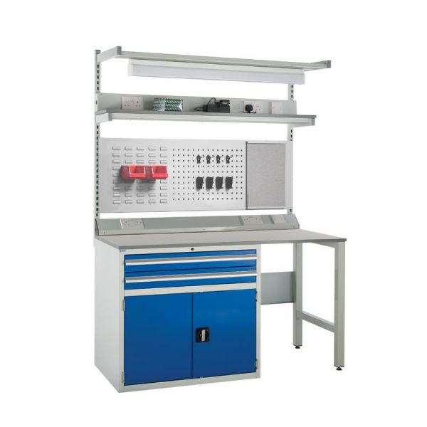 Gray System Tek Workbenches - 900mm Cabinets