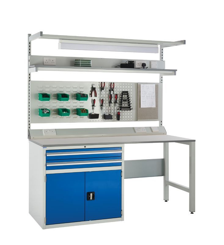Gray System Tek Workbenches - 1x 900mm Cabinet