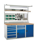 Gray 1800mm System Tek Workbenches - 3x 600mm Cabinets