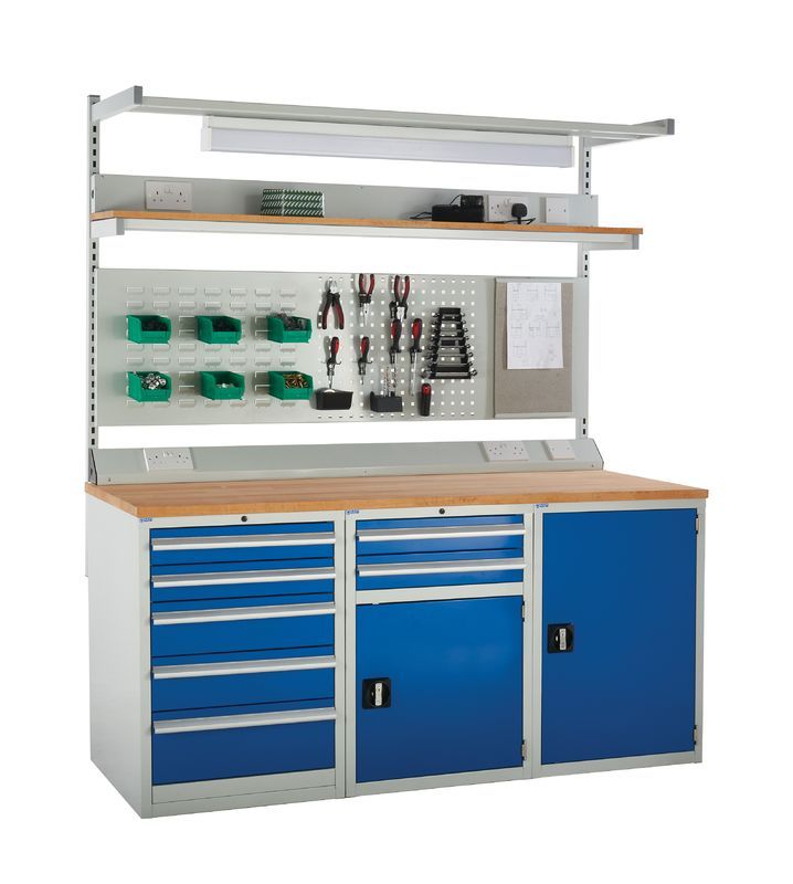Gray System Tek Workbenches - 3x 600mm Cabinets