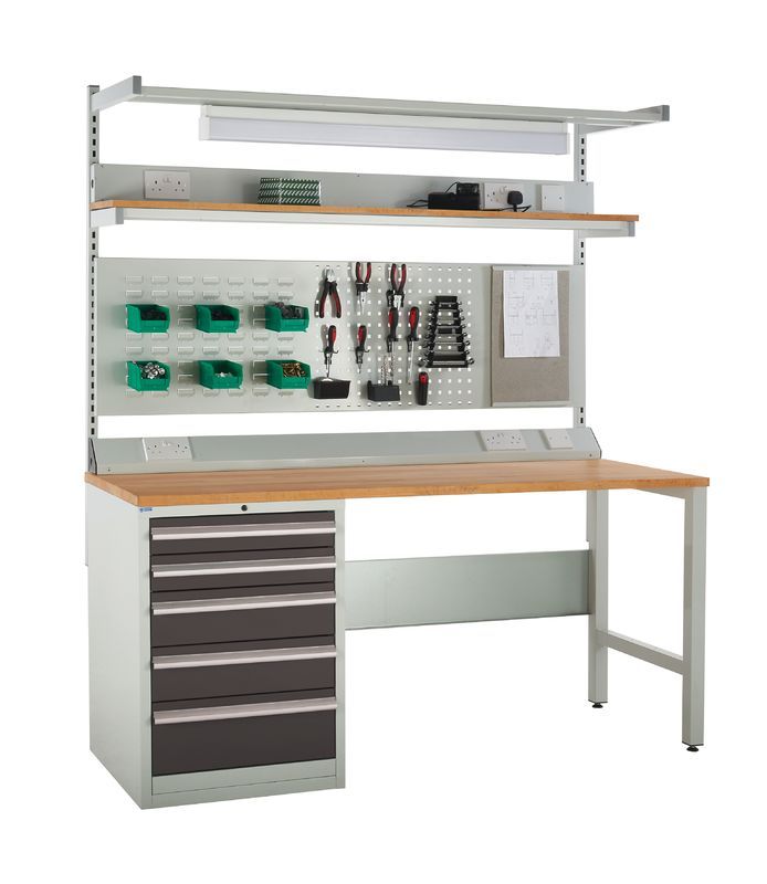 Gray System Tek Workbenches - Cabinet 600mm