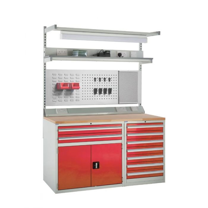 Gray 1500mm System Tek Workbenches Cabinets