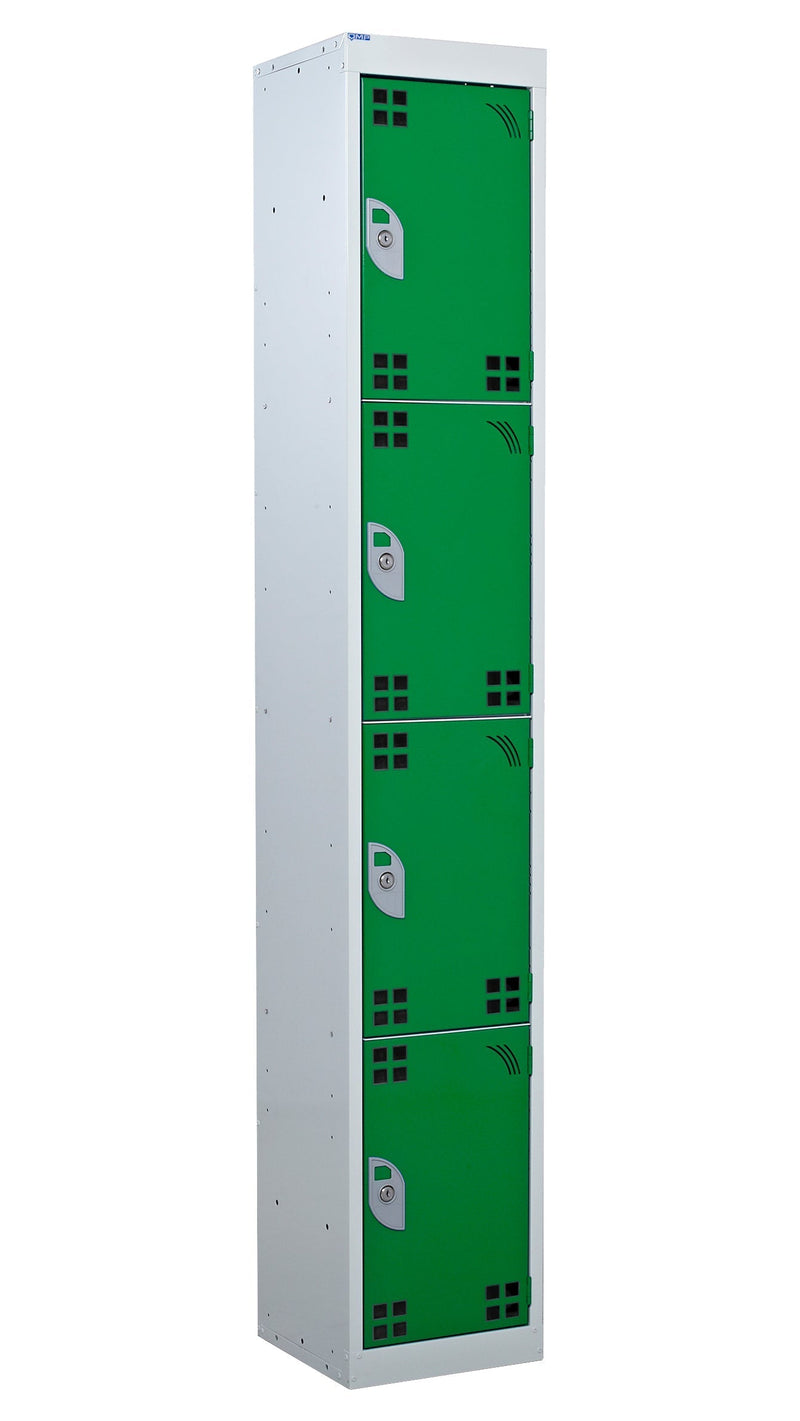 Forest Green Tool Charging Lockers - Perforated Door