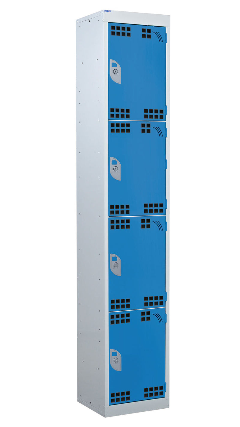 Steel Blue Tool Charging Lockers - Perforated Door