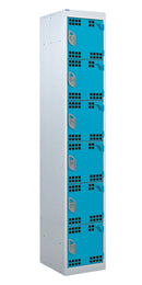 Dark Cyan Tool Charging Lockers - Perforated Door