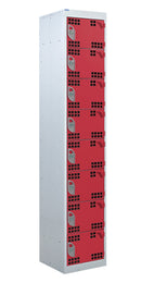 Light Gray Tool Charging Lockers - Perforated Door
