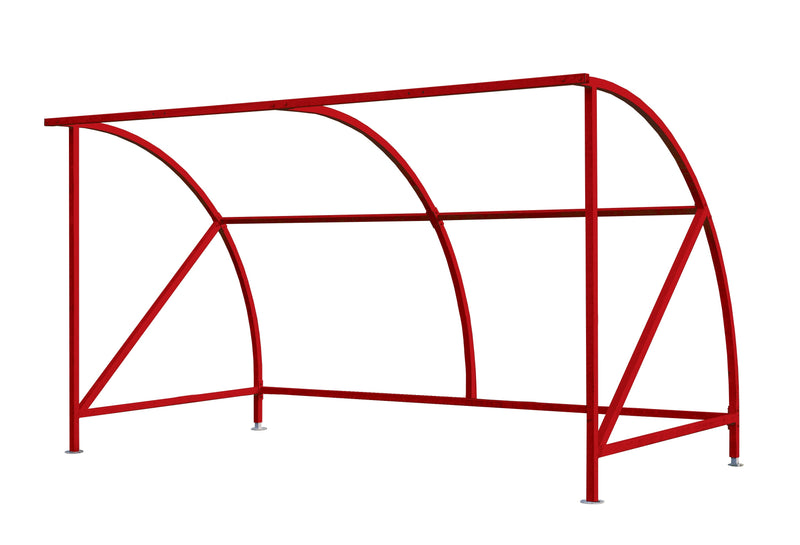 Dark Red Dudley Cycle Shelter with Perspex Panels