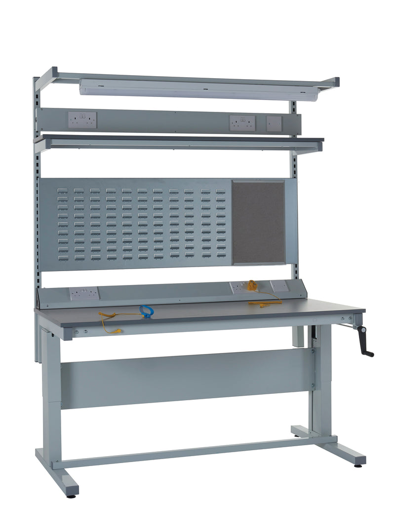 Slate Gray Premium Height Adjustable (730 - 950) Esd Workbenches